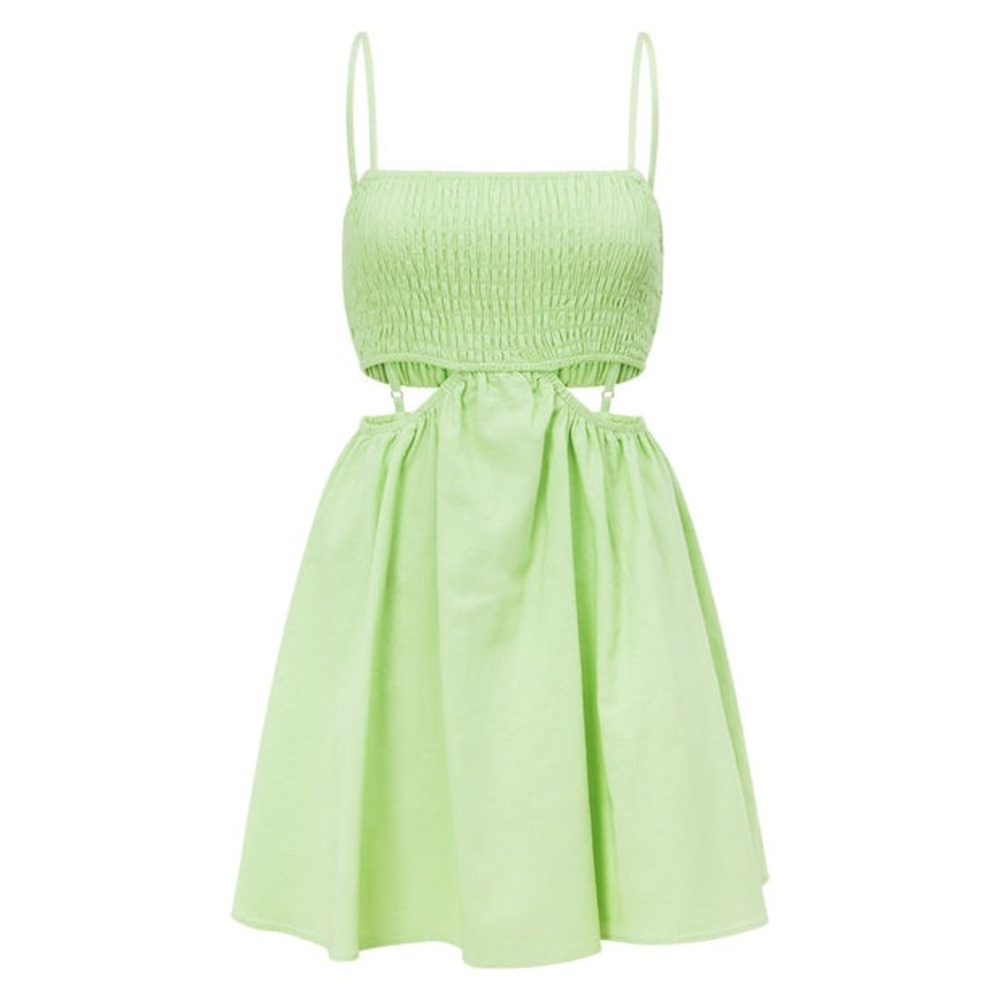 Sabo Light Green Enya Shirred Dress Size S/4